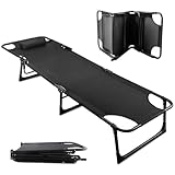 Roixeeds Folding Camping Cot, Heavy Duty Collapsible Foldable Camping Bed for Adults, Indoor Outdoor Portable Sleeping Cot for Hiking, Camping, Fishing，Hunting