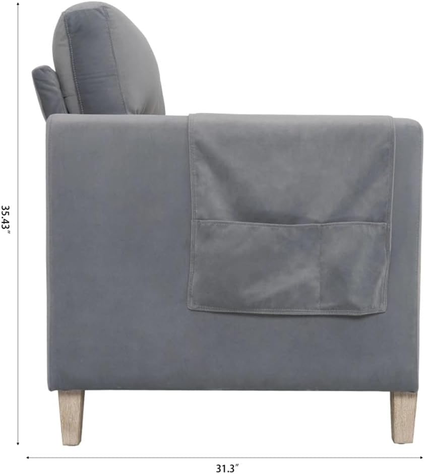 Solid Wood Three-Seater Sofa - Soft Cushions, and Long-Lasting,79.5" Couch for Living Room