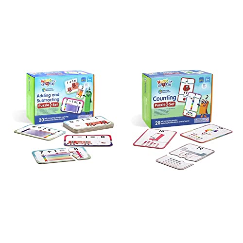 Image of Learning Resources HM95402-UK Numberblocks Adding and Subtracting Puzzle Set, One Size & HM95401-UK Numberblocks Counting Puzzle Set, One Size