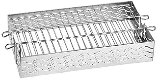 Skyflame Stainless Steel Flat Spit Rotisserie Grill Basket Fits for 5/16 Inch Square