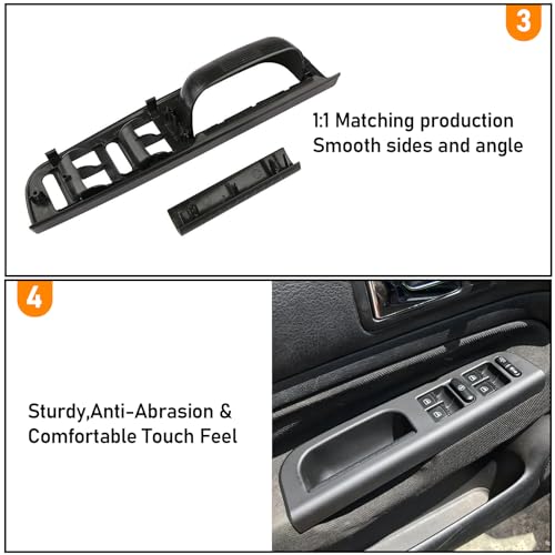 TTCR-II 5 PCS Kompatibel mit Türgriff VW Bora Variant Golf IV Türgriff Innen Rechts +Türgriff Innen Links PASSAT B5/JETTA/GOLF MK4 Handgriff 3B0867172,1J0867172A Ziehgriff der Beifahrertür (Schwarz)