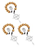 COTTVOTT Rosario de bolsillo de oración de una década con medalla de Santa Teresa/Miguel/José y colgante de cruz de Cristo Jesús, cuentas de madera, rosarios Tenner hechos a mano, regalo católico