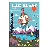 Lac Blanc Chamonix-Mont-Blanc Vintage-Reise-Poster, 