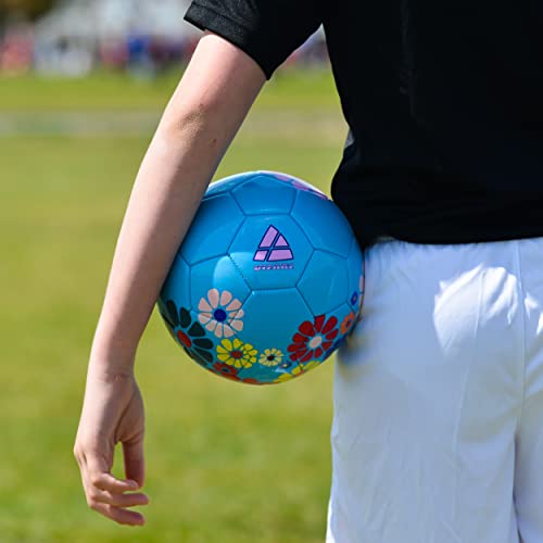 Vizari Sports Blossom Usa Soccer Ball For Girls, Boys & Kids Of All Age | Soccer Practice Ball | Inflate & Play Outdoor Sports Ball| Blue/Pink, 4 Size #TOP3