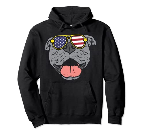 Pitbull Pit American USA Flag 4th Of July Fourth Dog Sudadera con Capucha