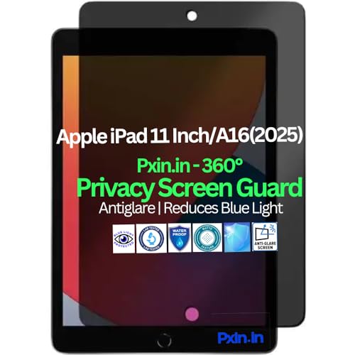 Image of Pxin Tablet Privacy Screen Guard compatible with ipad 11 inch /ipad (A16) 2025 | Anti Glare | Reduces blue light | 360 degree anti-spy | Eye Protection