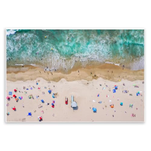 Aerial Summer Beach Landscape, 10 x 15 Inch Mounted Print on Wall Plaque