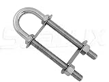 SeaLux Marine Boat Bow Eye Stern Eye U Bolt Tie Down 1/2" Stock, 6-1/2" Overall Length, 4-3/4" Threa