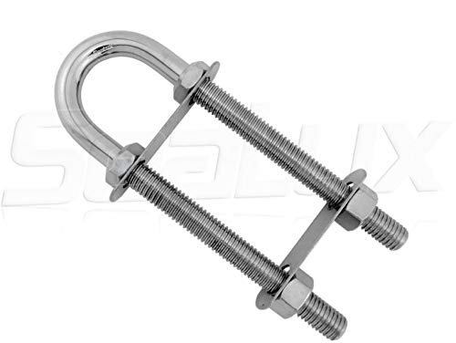 Sealux Marine Boat Bow Eye Stern Eye U Bolt Tie Down 1/2" Stock, 6-1/2" Overall Length, 4-3/4" Thread Length With Hex Nuts And Washers-Sl878805856 #TOP7