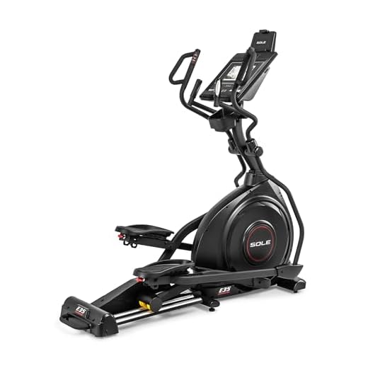 SOLE Fitness E35 Indoor Elliptical, Home and Gym Exercise Equipment, Smooth and Quiet, Versatile for Any Workout, Bluetooth and USB Compatible