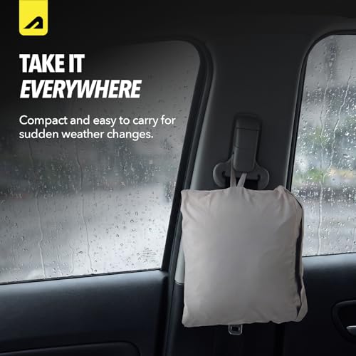 Image of Boldfit Unisex Waterproof Rain Jacket Rainwear Top for Men & Women with Hood Lightweight Monsoon Rain Jacket for Travel, Trekking, Bike Riding & Outdoor Use- Black Grey, M-L