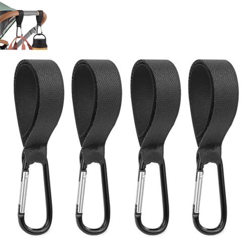 4Pcs Stroller Hooks Pram Hooks Buggy Clips, Stroller Clips Mommy Bag Hooks Clips for Hanging Baby Diaper Bags Change Bag, Multipurpose Hooks for Backpack, Shopping Bags, Purse