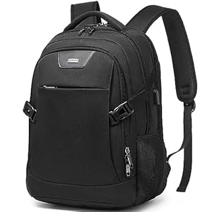 Anti-Theft Laptop Backpack, Black, 15.6-14-13 Inch Laptop Sleeve, USB Charging Port