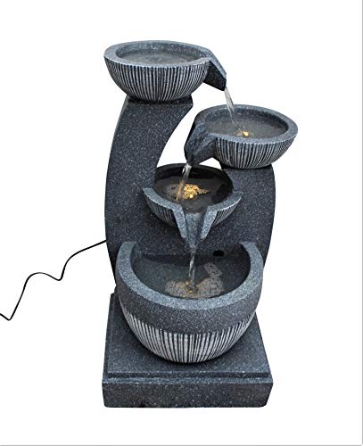 HH Home Hut Garden Fountain Water Feature LED Lights Indoor Outdoor Statues Decor Ornament