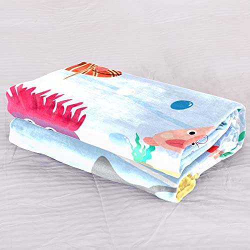 Couvre-lit enfant lavable et doux motif poisson de l'océan - 3