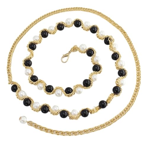 Women's Sweet Pearl Inlaid Waist Chain Dress Hook Decoration Thin Belt Women