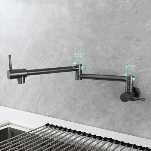 Robinet de remplissage en pot gris en acier au-dessus du plan de cuisson