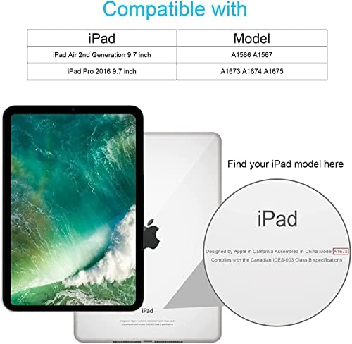 Coolden for iPad Air 2 Case iPad Pro 9.7 inch Case Pop Push Bubble Fidget Toys Case with Kickstand Silicone Shockproof Case for Girls Protective Case Cover for iPad Air 2 / iPad Pro 9.7 inch-Rainbow