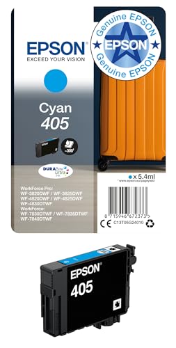 Epson 405 Cyan Suitcase Genuine, DURABrite Ultra Ink