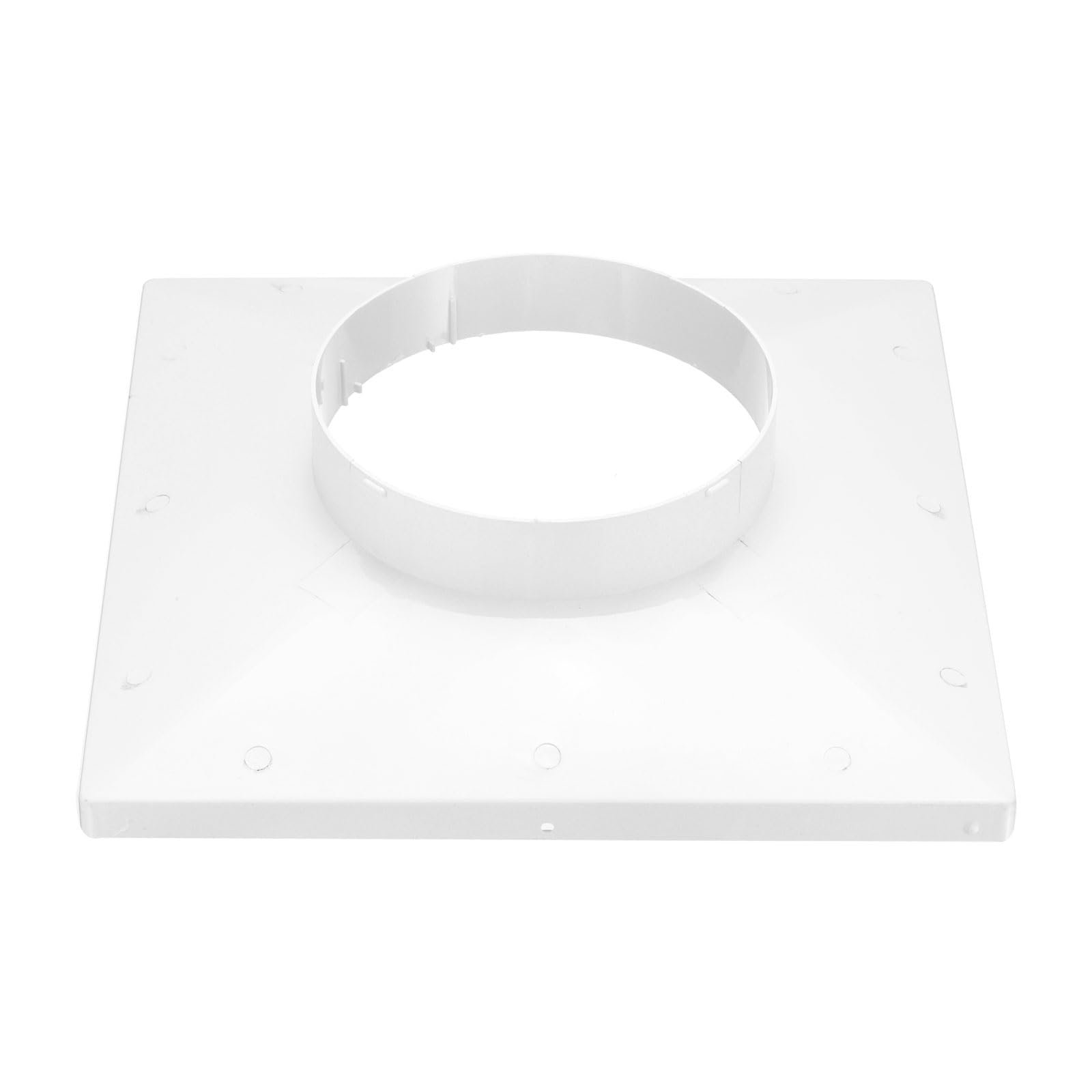 PATIKIL 280mm to 150mm Duct Connector Flange, Plastic Square to Round Straight Ceiling Diffuser Adapter for Air Heating Cooling Ventilation System HVAC Exhaust Fan Dryer Vent, White โ image 1