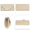 Larcenciel Pochettes et Clutches Femme, Pochette Enveloppe Sac de Soirée en Paillettes Brillant avec Chaîne, Chic Sac à Main Femmes Bandoulière Caba Sacoche pour Mariage Fete Bal Voyage (Champagne) #3