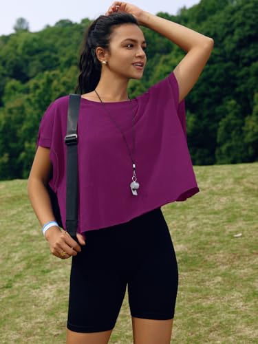 Image of SENSERISE Womens Open Back Workout Tops Backless Short Sleeve Athletic Shirt Running Crop Top Gym Yoga Tee