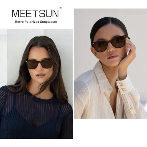 Image of MEETSUN Polarized Sunglasses for Women Men Classic Retro Square Frame Driving Sun Glasses UV Protection