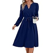 Yageshark Рокли за жени Миди рокля с дълъг ръкав...