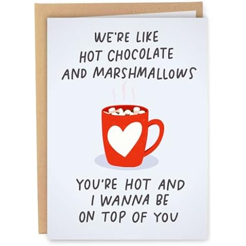 Sleazy Greetings Funny Valentine's Day Card for Him - Anniversary Cards For Husband - Naughty Card - Funny Birthday Card For Boyfriend - Hot Chocolate and Marshmallows Card Cover