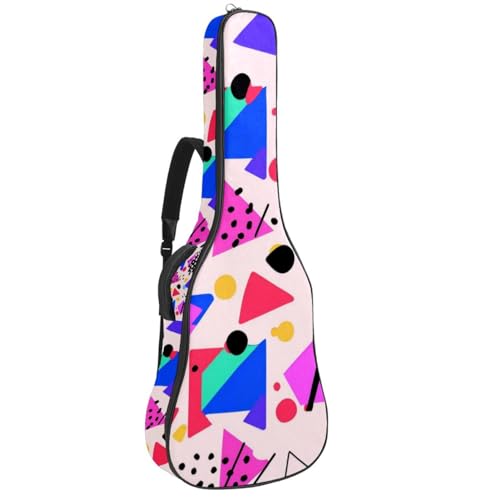 Housse pour guitare acoustique 41 pouces imperméable avec motif géométrique coloré
