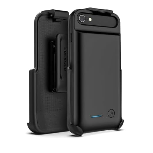 Encased iPhone SE Charging Case with Belt Clip Holster, Extended Battery Cover for iPhone 7/8/SE (2020, 2022)