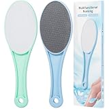 Nano Glass Foot File Callus Remover, 2 Pcs Hard and Dead Skin Remover for Feet, Double Sided Foot Scrubber Hygienic Pedicure Tool, Hair Eraser for Softer & Smoother Feet Hands, Green Blue Random Glass