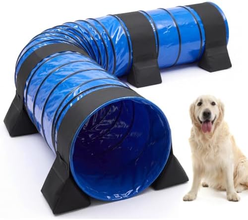 24 in x 20 ft PVC Dog Agility Tunnel with Sandbags Blue | Dogs Ag...