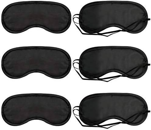 ITME 6 Pack Sleep Eye Mask Shade Cover, Sleeping Blindfold for Men & Women, Suitable for Lunch Break/Travel/on The Plane/Hotel/Camping Usage ( Black )