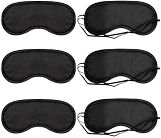 ITME 6 Pack Sleep Eye Mask Shade Cover, Sleeping Blindfold for Men & Women, Suitable for Lunch Break/Travel/on The Plane/Hotel/Camping Usage ( Black )