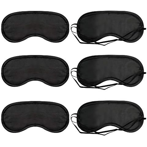 ITME 6 Pack Sleep Eye Mask Shade Cover, Sleeping Blindfold for Men & Women, Suitable for Lunch Break/Travel/on The Plane/Hotel/Camping Usage ( Black ) Cover