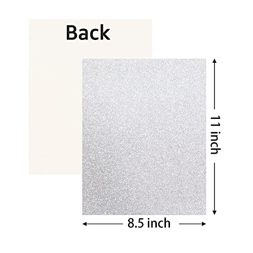 20 Sheets Glitter Thick Paper Cardstock Blank For Diy Birthday, Wedding Party Supplies, Invitation Cards Making, 8.5 X 11 Inches (Silver) #TOP1