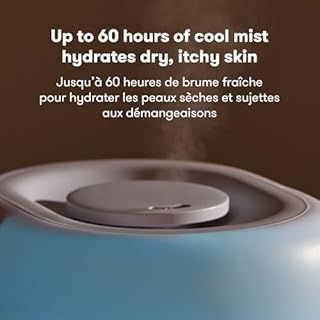 Frida Baby 3-in-1 Cool Mist Humidifier for Large Rooms, Top Fill Humidifier for Bedroom, 60 Hour Runtime + Diffuser, Nightlight, Auto Shut-Off, Quiet, Carry Handle, Nightlight, Essential Oil Diffuser