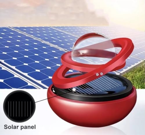 Image of Car Solar air freshener, rotatable air Purifier, Diffuser Car Decoration Accessories for car and Home Interior Fragrance (Red, Cologne)