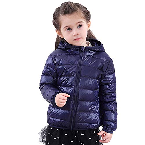 Jaqueta ultraleve à prova de vento para meninos e meninas, Azul escuro, 120cm(Chest28.3-29.9