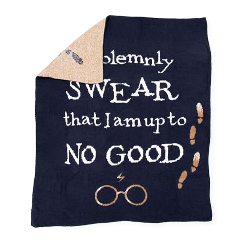 Image of Jay Franco Plush Throw Blanket - Soft & Fuzzy 50x60 Inch Throw for Couch or Bed - Cozy Home Decor for Living Room & Bedroom, Dark Blue - Harry Potter