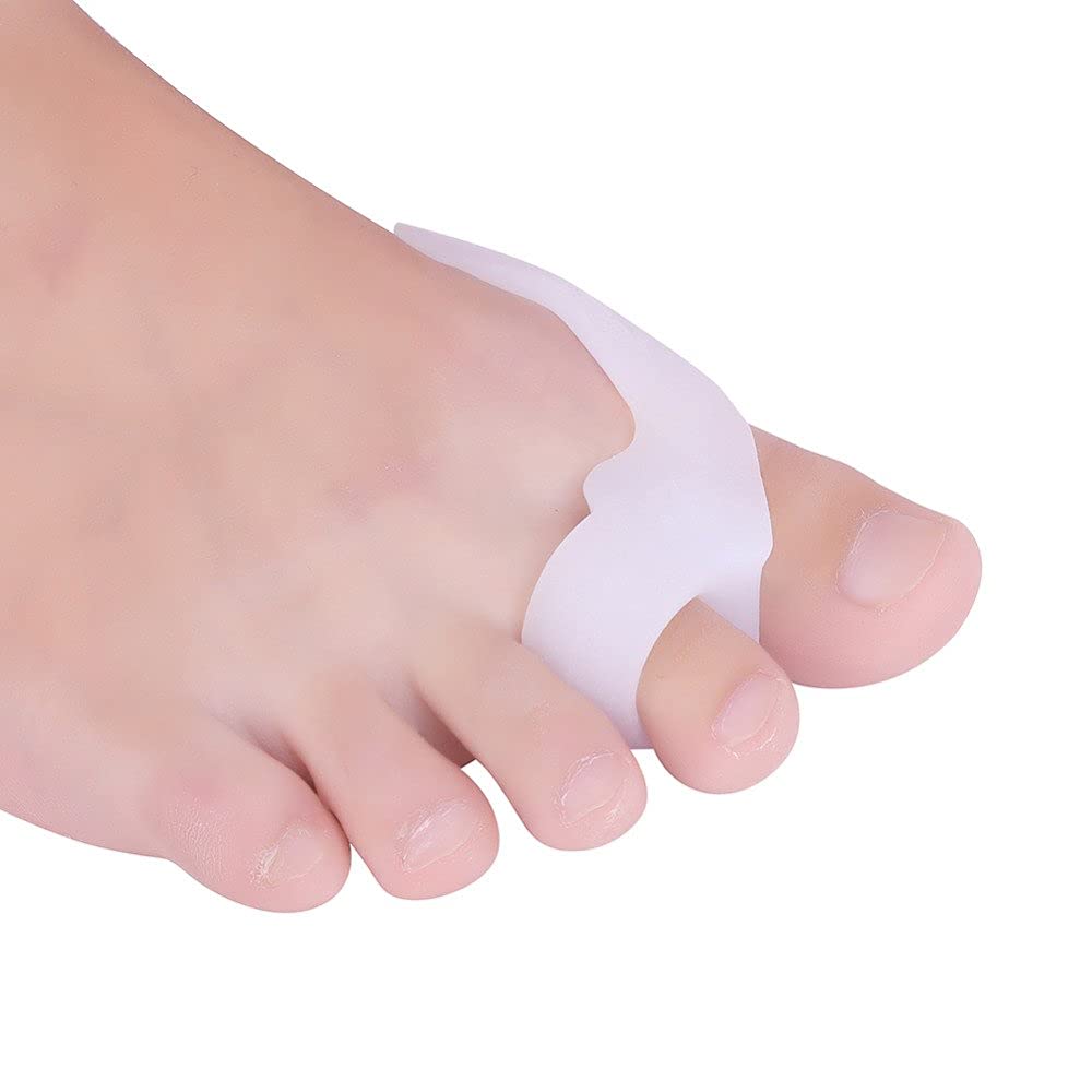 Pedimend, 2 paia di cuscinetti ortopedici per alluce valgo e dita a martello, per alluce valgo, deformazione e prevenzione dell’alluce valgo, raddrizzatore in silicone per dita sovrapposte