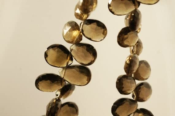 Quartz fumé perles de quartz facettées 10.7x7.3mm goutte apprêt pour bijoux