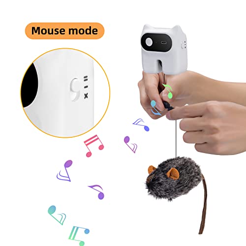 Keegud Cat Toys For Indoor Cats 2023 New Interactive Cat Feather Toys, 【Chirping Birds And Mice 2 Mode】 With Two Sounds, Rechargeable Automatic Hanging Cat Toy With Mouse And Bird #TOP2