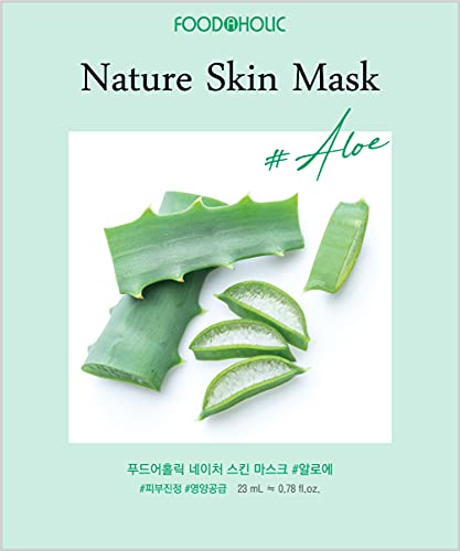 Foodaholic [ Nature Skin ] 100 Combo Pack Face Sheet Mask, Nude Sheet with Release Paper, Premium Quality Korean Facial Sheet Mask (10 x 10 Types 100 pcs