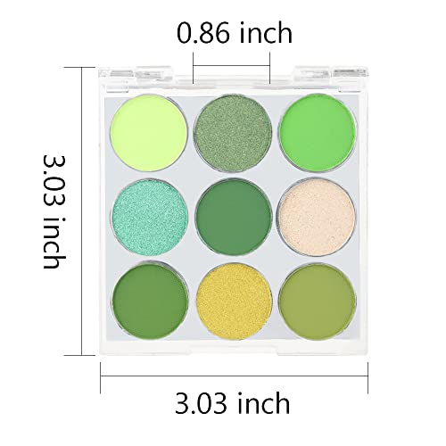 9 Colors Shimmer Matte Green Eyeshadow Palette. Highly Pigmented Light Green Eyeshadow Dark Green Eye Shadow Paleta.blendability Shiny Matte Green Makeup Powder Palet.paleta De Sombras De Ojos Verdes #TOP6