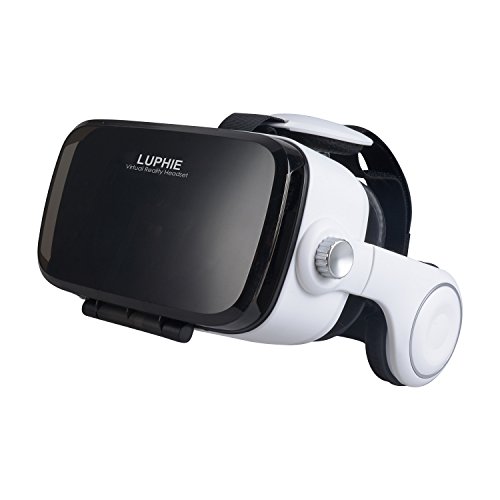 LUPHIE VR Headset, 3D Virtual Reality Glasses with Stereo Headphones and Adjustable Strap for iPhone & Android Smartphones within 4.7-6.2 inches