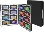 Shengsenfu 16-Slot Game Card Case,3DS Game Case Compatible 3DS XL/NEW 3DS / DSi XL/DSi LL, Hard Shell with Silicone Lining & Magnetic Closure Game Cartridge Holder Storage Organizer Accessories