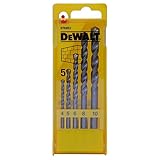 DEWALT SET PUNTE PER MURATURA - Set 5 punte punte per muratura in cassetta di plastica. Diametri: 4, 5, 6, 8, 10 mm DT6952-QZ