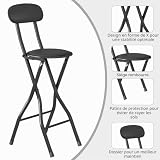 MCC Direct lot de 4 tabourets pliants noirs, 90 cm photo 4
